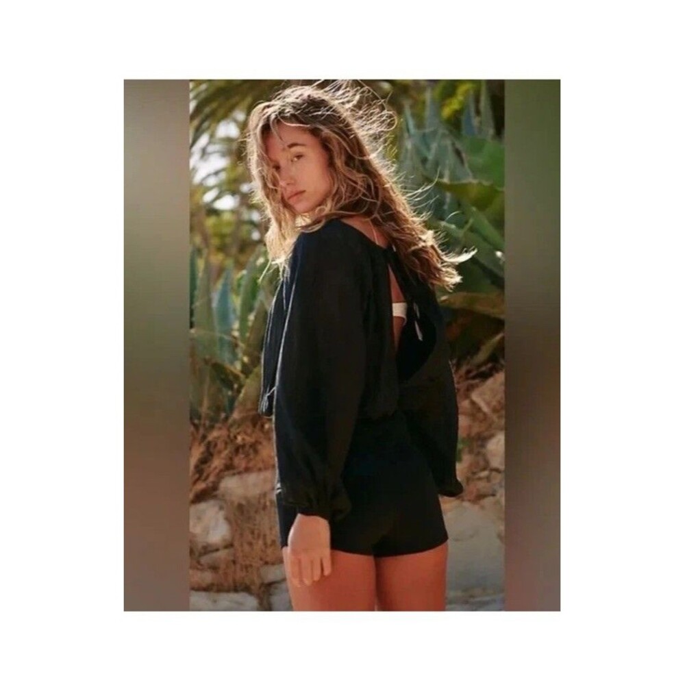Free People Real Resort Romper Size S Color Black NWOT - Picture 6 of 10
